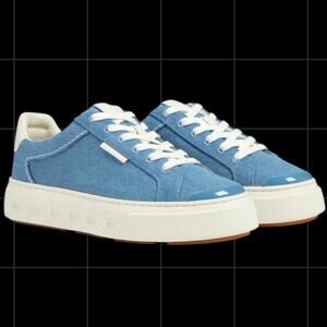 Tory Burch T-Monogram Ladybug Jean Denim Sneakers Shoes